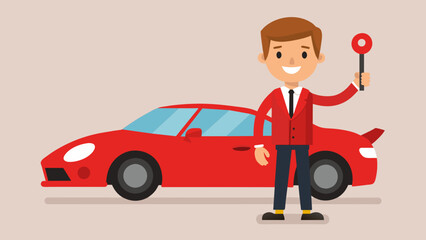 car salesman vector illustration