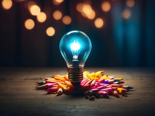 Pencil-Bulb Drawing Light - Creative Idea Concept design.