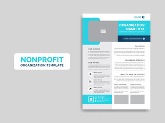 Nonprofit Organization Fact Sheet template design