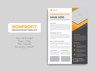 Nonprofit Organization Fact Sheet template design