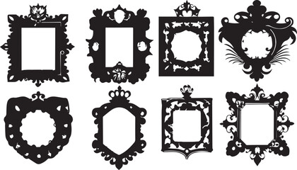 Set of decorative vintage frame labels. Hand drawn vector illustration	