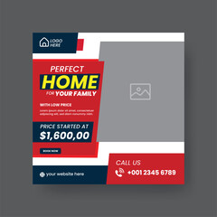 Modern Real state Home rent social media post Sale or carousel design template