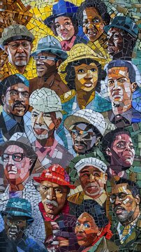 Mosaic Wall of Influential African American Figures
