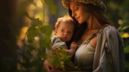 mother with baby 1 year 8k photography, ultra HD