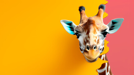 cute giraffe - obrazy, fototapety, plakaty