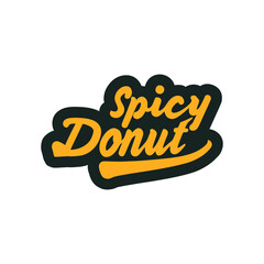 spicy donut food sticker t shirt vector illustration template design