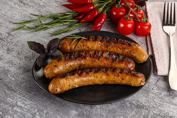 Grilled meat sausages with spices