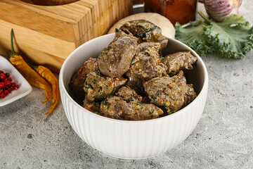 Chicken liver in cream sauce