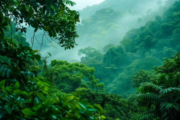 Paisaje verde en la jungla 