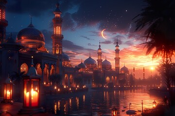 Arabic Ramadan lantern  - obrazy, fototapety, plakaty