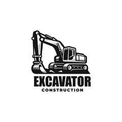 Excavator logo vector