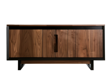 wooden modern cabinet wardrobe isolated on white or transparent png