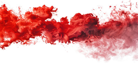 red smoke steam isolated on white or transparent