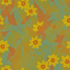 Gordijnen Flowers. Abstract seamless pattern. AI generated. © homeworlds