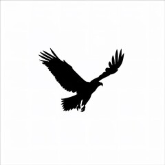 Black Silhouette of an Eagle: Simple and Clean Design