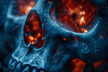 Close Up of Skull With Fire in the Background