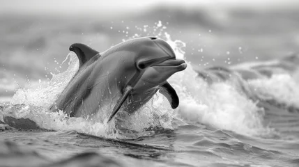 Poster A dolphin is jumping out of the water © PNG WORLD