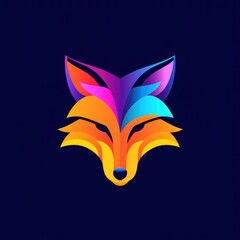 Fototapeta premium Colorful Abstract Fox Logo in Gradient Tones