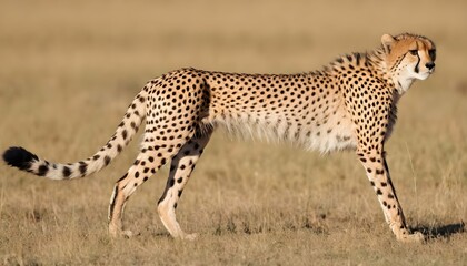 A Cheetah With Its Tail Swishing Back And Forth I