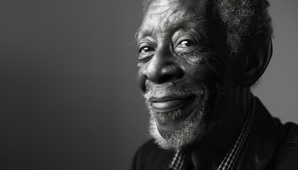 Senior African American Man in Hat with Smile