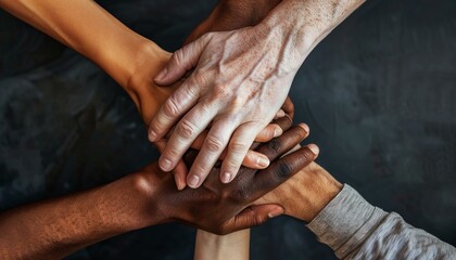 Team Unity Hands Together in Solidarity