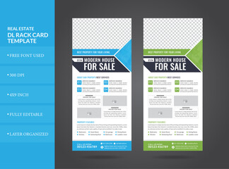 Real estate dl rack card template design