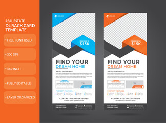 Real estate dl rack card template design