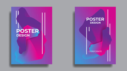 abstract gradient poster or cover background. vector illustration - obrazy, fototapety, plakaty