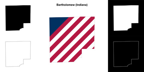 Bartholomew county (Indiana) outline map set - 769495735