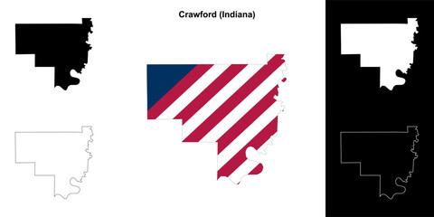 Crawford county (Indiana) outline map set - 769495761