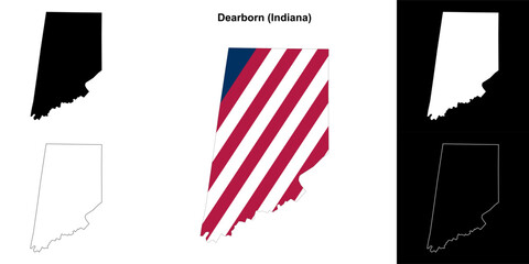 Dearborn county (Indiana) outline map set - 769495767