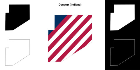 Decatur county (Indiana) outline map set - 769495769