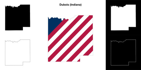 Dubois county (Indiana) outline map set - 769495770