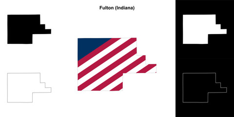 Fulton county (Indiana) outline map set - 769495794