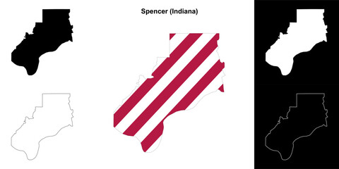 Spencer county (Indiana) outline map set - 769495904
