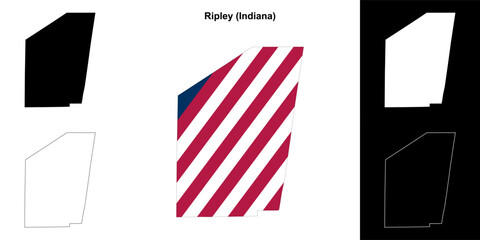 Ripley county (Indiana) outline map set - 769495905