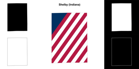 Shelby county (Indiana) outline map set - 769495912