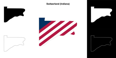 Switzerland county (Indiana) outline map set - 769495919