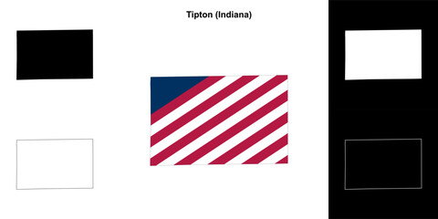 Tipton county (Indiana) outline map set - 769495928