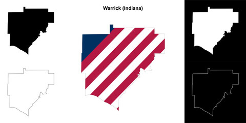 Warrick county (Indiana) outline map set - 769495956