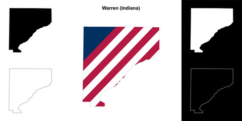 Warren county (Indiana) outline map set - 769495972