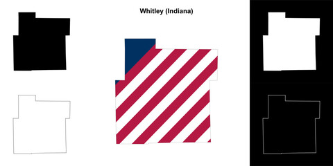 Whitley county (Indiana) outline map set - 769495980