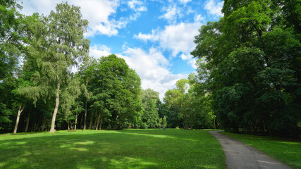 Green park in Nyasvizh, Belarus