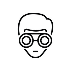 Black line icon for over seeing