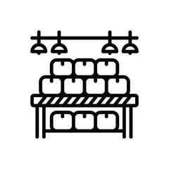 Black line icon for stock availability
