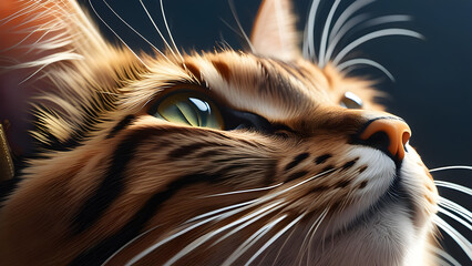 close up portrait of a cat, AI generated