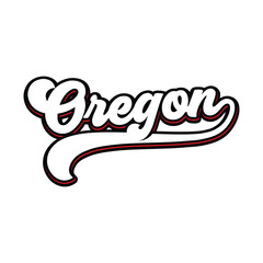 Vector Oregon text typography design for tshirt hoodie baseball cap jacket and other uses vector - obrazy, fototapety, plakaty