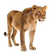 Obraz premium brown lioness isolated on white