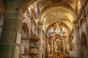 Interior of St.Bernard's cistercian church in Eger,Hungary.
