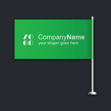 Free Vector Flat Corporate Flag Mockup Template